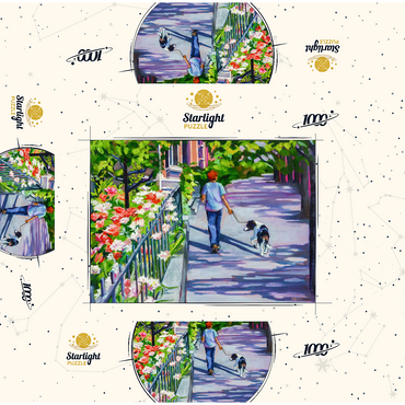 Morning Walk with Blooming Flowers 1000 Jigsaw Puzzle box 3D Modell