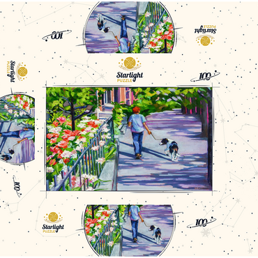 Morning Walk with Blooming Flowers 100 Jigsaw Puzzle box 3D Modell