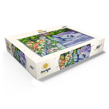 Morning Walk with Blooming Flowers 500 Jigsaw Puzzle box view1
