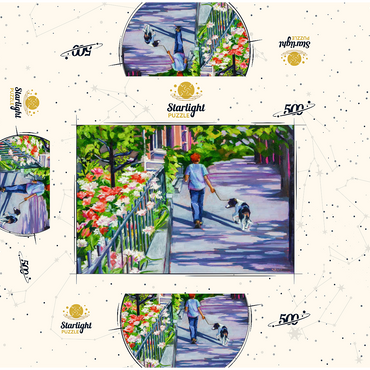 Morning Walk with Blooming Flowers 500 Jigsaw Puzzle box 3D Modell