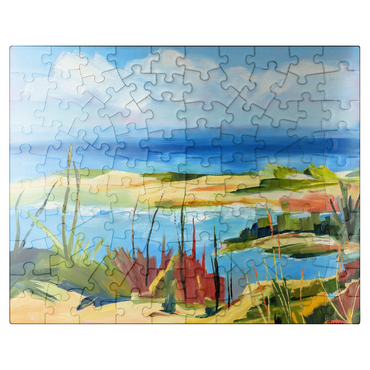 puzzleplate Coastal Landscape in Vibrant Abstract Style 100 Jigsaw Puzzle
