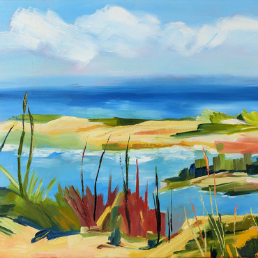 Coastal Landscape in Vibrant Abstract Style 100 Jigsaw Puzzle 3D Modell