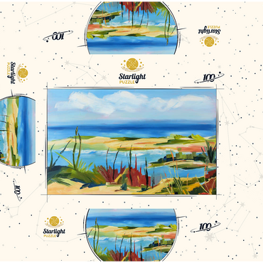 Coastal Landscape in Vibrant Abstract Style 100 Jigsaw Puzzle box 3D Modell