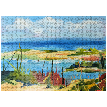 puzzleplate Coastal Landscape in Vibrant Abstract Style 500 Jigsaw Puzzle