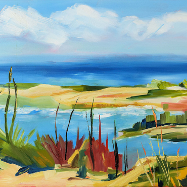 Coastal Landscape in Vibrant Abstract Style 500 Jigsaw Puzzle 3D Modell