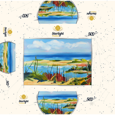 Coastal Landscape in Vibrant Abstract Style 500 Jigsaw Puzzle box 3D Modell