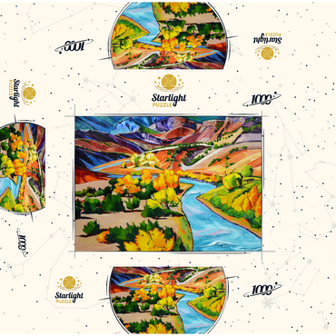 Vivid Canyon River Landscape 1000 Jigsaw Puzzle box 3D Modell