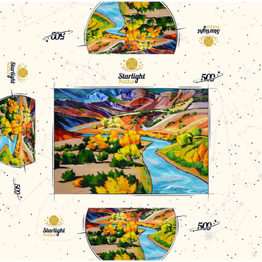 Vivid Canyon River Landscape 500 Jigsaw Puzzle box 3D Modell
