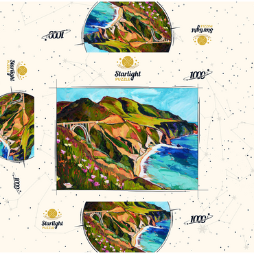 Big Sur Coastal View with Bridge 1000 Jigsaw Puzzle box 3D Modell