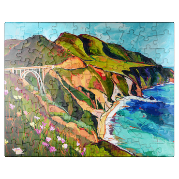 puzzleplate Big Sur Coastal View with Bridge 100 Jigsaw Puzzle
