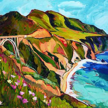 Big Sur Coastal View with Bridge 100 Jigsaw Puzzle 3D Modell