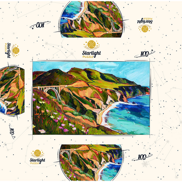 Big Sur Coastal View with Bridge 100 Jigsaw Puzzle box 3D Modell