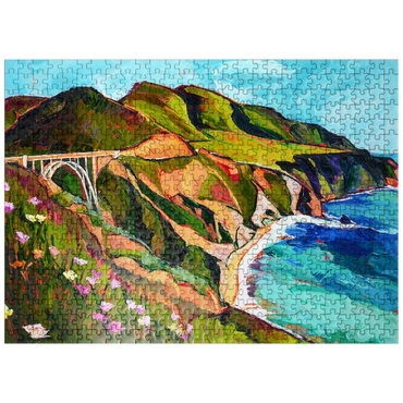 puzzleplate Big Sur Coastal View with Bridge 500 Jigsaw Puzzle