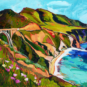 Big Sur Coastal View with Bridge 500 Jigsaw Puzzle 3D Modell