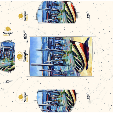 Rustic Rowboat on Tranquil Shore 100 Jigsaw Puzzle box 3D Modell