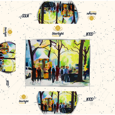 Lively Park Scene with Vibrant Colors 1000 Jigsaw Puzzle box 3D Modell