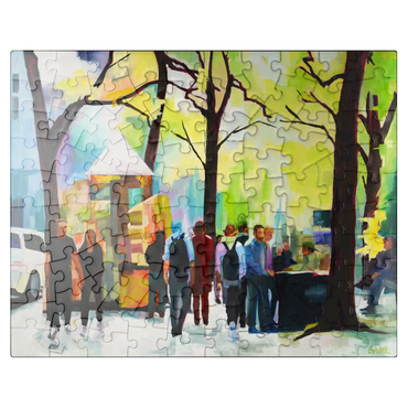 puzzleplate Lively Park Scene with Vibrant Colors 100 Jigsaw Puzzle