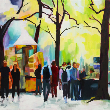 Lively Park Scene with Vibrant Colors 100 Jigsaw Puzzle 3D Modell