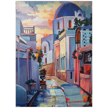 puzzleplate Sunset Alley in Santorini 1000 Jigsaw Puzzle