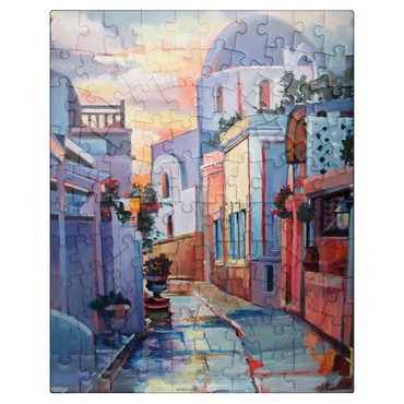 puzzleplate Sunset Alley in Santorini 100 Jigsaw Puzzle