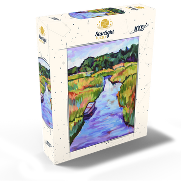 Vibrant River Landscape with Boat 1000 Jigsaw Puzzle box view2