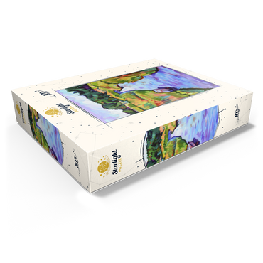 Vibrant River Landscape with Boat 100 Jigsaw Puzzle box view1