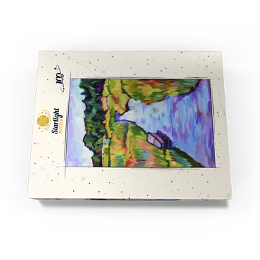 Vibrant River Landscape with Boat 100 Jigsaw Puzzle box view3