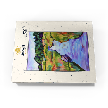 Vibrant River Landscape with Boat 500 Jigsaw Puzzle box view3