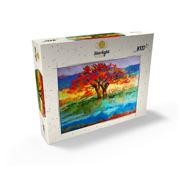 Autumn Tree in Vibrant Landscape 1000 Jigsaw Puzzle box view2