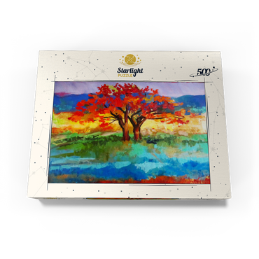Autumn Tree in Vibrant Landscape 500 Jigsaw Puzzle box view3
