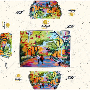 Autumn Walk Through a Vibrant Park 1000 Jigsaw Puzzle box 3D Modell