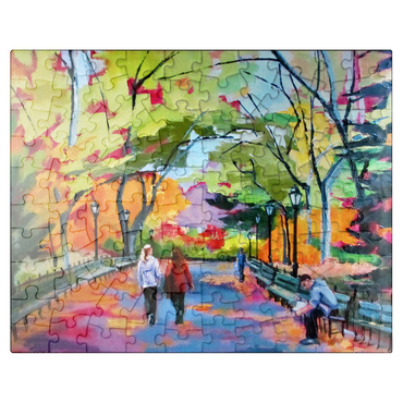 puzzleplate Autumn Walk Through a Vibrant Park 100 Jigsaw Puzzle