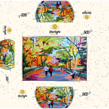 Autumn Walk Through a Vibrant Park 500 Jigsaw Puzzle box 3D Modell