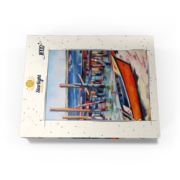 Vibrant Dockside with Orange Rowboat 1000 Jigsaw Puzzle box view3