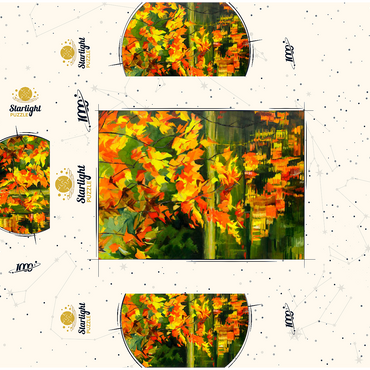 Autumn Leaves Reflecting on Tranquil Water 1000 Jigsaw Puzzle box 3D Modell