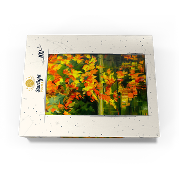 Autumn Leaves Reflecting on Tranquil Water 100 Jigsaw Puzzle box view3