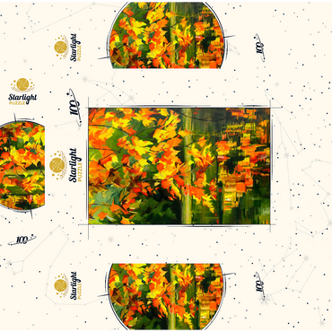 Autumn Leaves Reflecting on Tranquil Water 100 Jigsaw Puzzle box 3D Modell