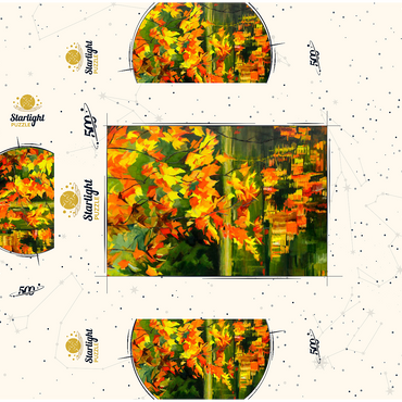 Autumn Leaves Reflecting on Tranquil Water 500 Jigsaw Puzzle box 3D Modell