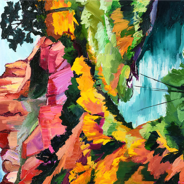 Vibrant Canyon Landscape with River 1000 Jigsaw Puzzle 3D Modell