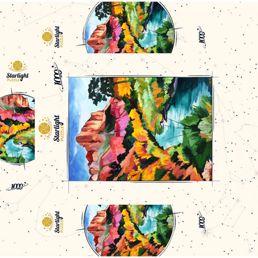 Vibrant Canyon Landscape with River 1000 Jigsaw Puzzle box 3D Modell