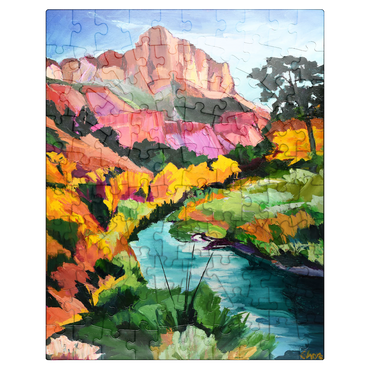 puzzleplate Vibrant Canyon Landscape with River 100 Jigsaw Puzzle