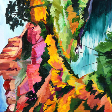 Vibrant Canyon Landscape with River 100 Jigsaw Puzzle 3D Modell