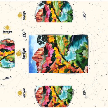 Vibrant Canyon Landscape with River 100 Jigsaw Puzzle box 3D Modell