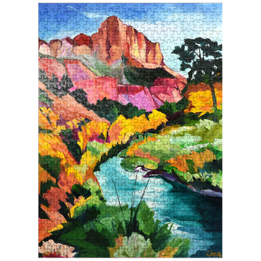 puzzleplate Vibrant Canyon Landscape with River 500 Jigsaw Puzzle