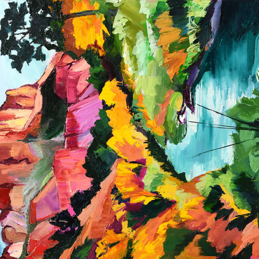 Vibrant Canyon Landscape with River 500 Jigsaw Puzzle 3D Modell