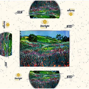 Vibrant Wildflower Meadow 1000 Jigsaw Puzzle box 3D Modell