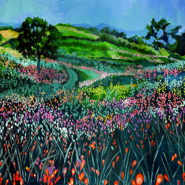 Vibrant Wildflower Meadow 100 Jigsaw Puzzle 3D Modell