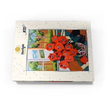 Bold Red Poppies in Sunlit Room 1000 Jigsaw Puzzle box view3