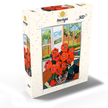 Bold Red Poppies in Sunlit Room 500 Jigsaw Puzzle box view2