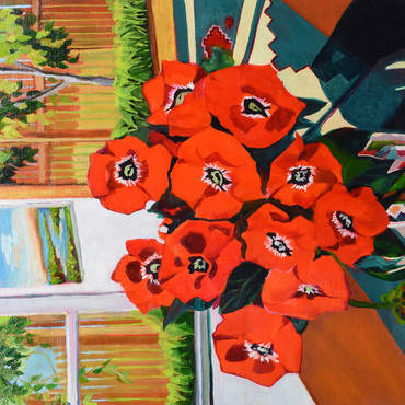 Bold Red Poppies in Sunlit Room 500 Jigsaw Puzzle 3D Modell